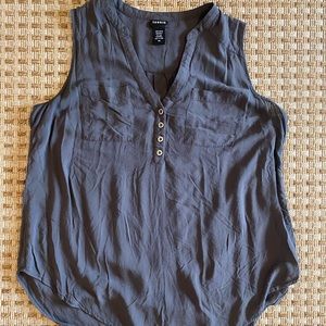 Grey sleeveless blouse